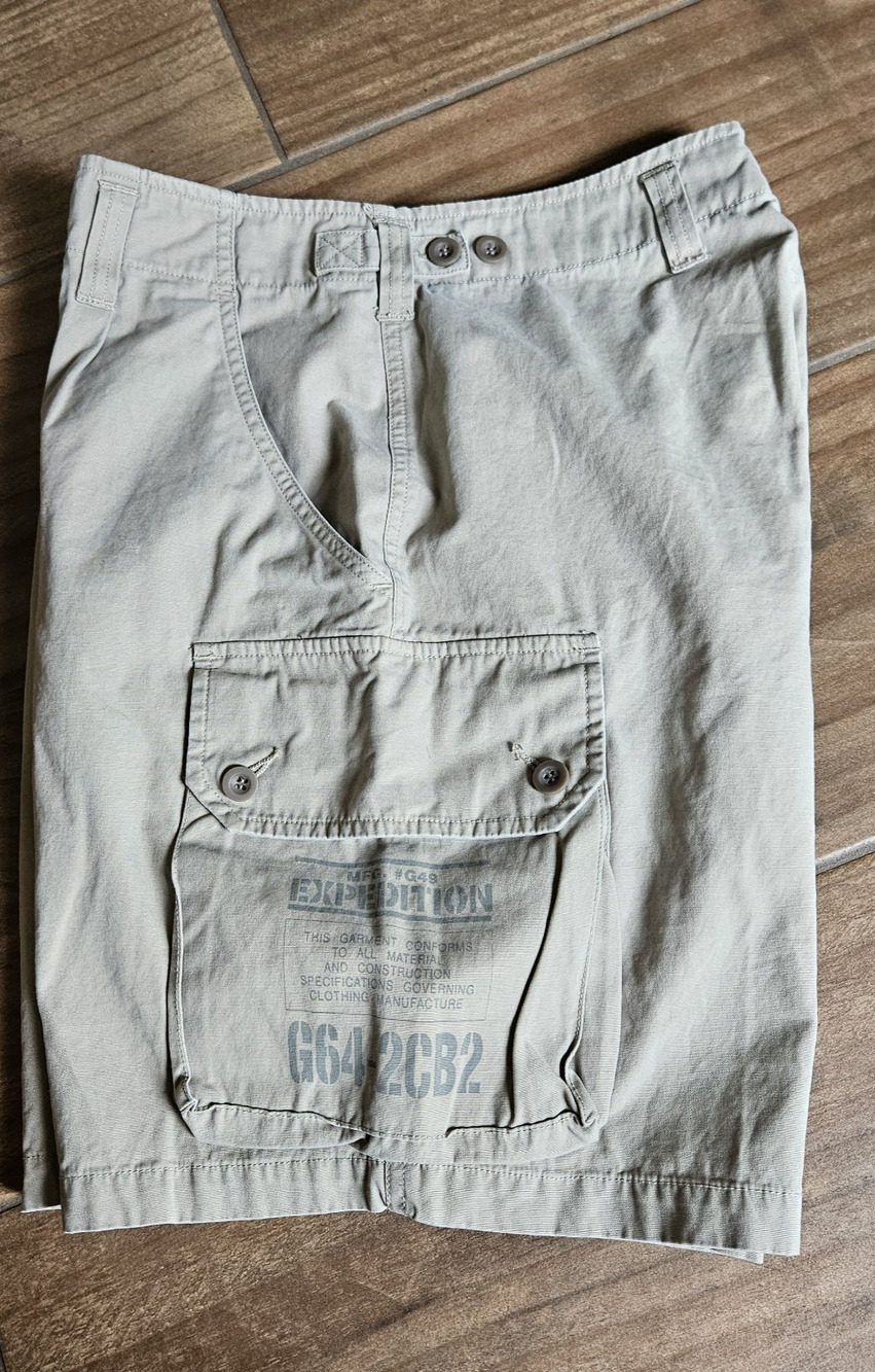 Vtg Gap Shorts Men 29 Beige jorts Cargo Baggy military style stenciled